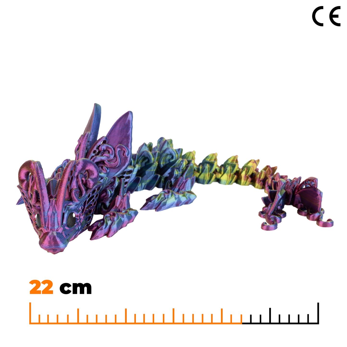 Motýlí dračí mládě - Modro-žluto-fuschiová