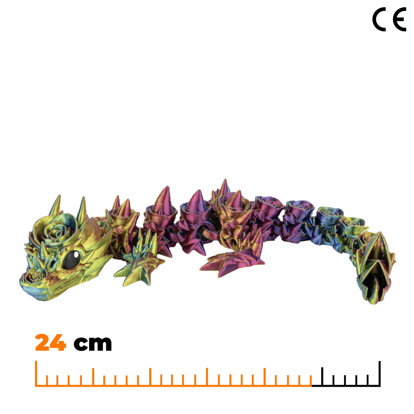 Květinové dračí mládě - Modro-žluto-fuschiová