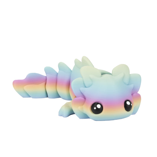 Roztomilý axolotl - Pastelová duhová